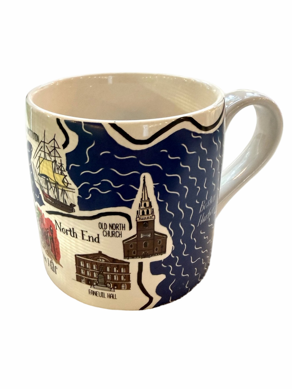 Mapquest Collection Boston Ceramic City Map Mug Extra Large 18 Oz Landmarks
